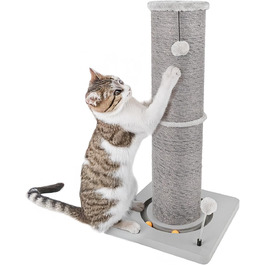 Котячий стовпчик Carla з іграшками - інтерактивна котяча іграшка для самостійних занять. Висота 82 см, діаметр 20 см, розміри 40 x 40 x 86 см, колір антрацит