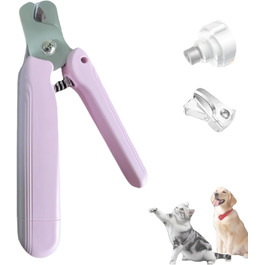 Yagerod Lichtschere Pro: 2-в-1 LED-ножиці для догляду за кігтями з екраном. Безпечна та тиха, з інтегрованим контейнером для зрізаних кігтів (білий/рожевий)