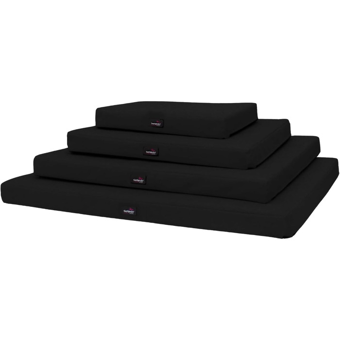 Ортопедичний лежак для собак Tierlando Alice з міцного поліестеру 600D, віскоеластичний матрац з неслизьким дном, розмір 80x60 см, колір чорний