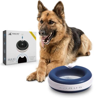 Автоматична поїлка Torus Pet Maxi для собак і котів, 2 л, синя, з фільтром, антимікробна, BPA-free, для дому і подорожей, не протікає