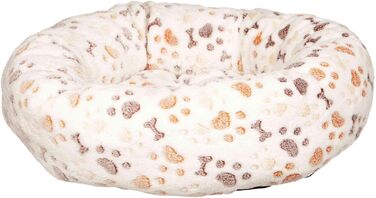 Тріксі Лежанка для собак Lingo, 50x40 см, білий/бежевий - м'яка лежанка з флісовим покриттям, кошик для маленьких собак, неслизька, 37685
