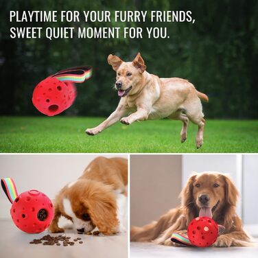 Іграшка для собак Larimuer Schleckball: інтерактивна годівниця-іграшка з силікону (червона)