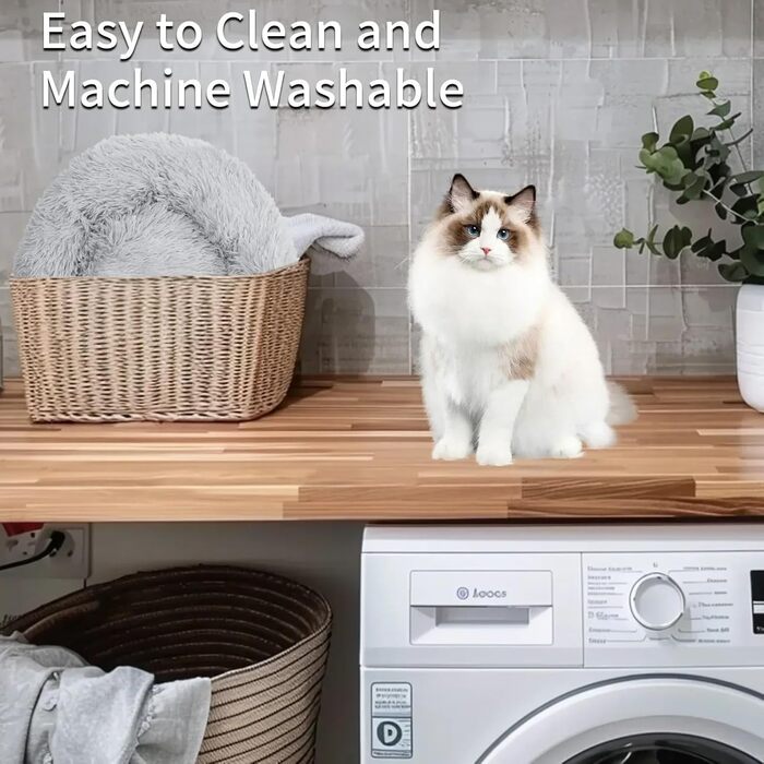 Кругле ліжко для собак та котів Zentaurus, плюшеве, м'яке та пухнасте (Світло-персиковий, 60 см) (Світло-сірий, 40 см)