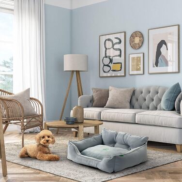 Ліжко для собак та котів Benetton - зручне, м'яке, сіре, розмір S (50x40x18 см)