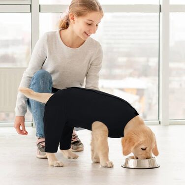 Комбінезон для собак Kuoser після операції на задніх лапах, чорний, розмір L (M(спинка:34см))