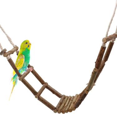 Ручна драбинка для хвилястих папуг Vogelgaleria, 80 см, з натурального дерева, для клітки, підвісна міст-драбина
