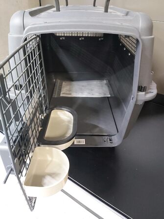 Клітка-переноска для собак Flamingo Lanta – темно-сіра, розмір L (56 × 80 × 59,5 см) | Безпечна, практична та комфортна переноска для вашого собаки