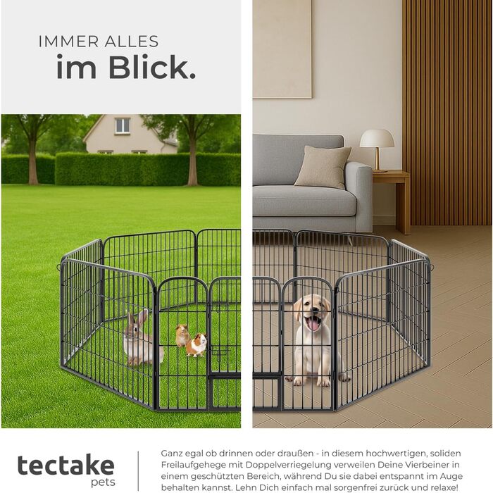 Тектейк вольєр для цуценят, 60 см, 8 грат, чорний - 402502