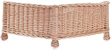 Лежанка для собак та котів з ротангу з м'яким матрацом, 53x53 см, H14/25