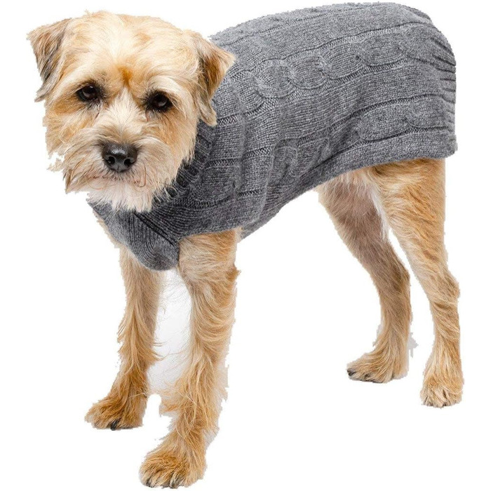 Кашеміровий жилет для маленьких собак та котів, антрацит, розмір M (Medium), темно-сірий