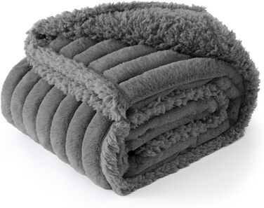 Водонепроникний коврик для собак BEDSURE - 152 x 203 см, миючий, для великих собак, м'який та пухнастий, захисний, для диванів, ковдра для собак (S(63x89cm), сірий)