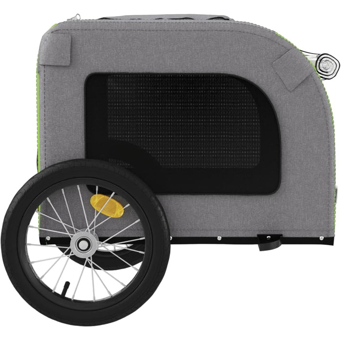 Транспортна переноска для собак та котів з металевим каркасом, Oxford-тканина, PVC-дах, 45 кг, зелено-сіра, Model93836