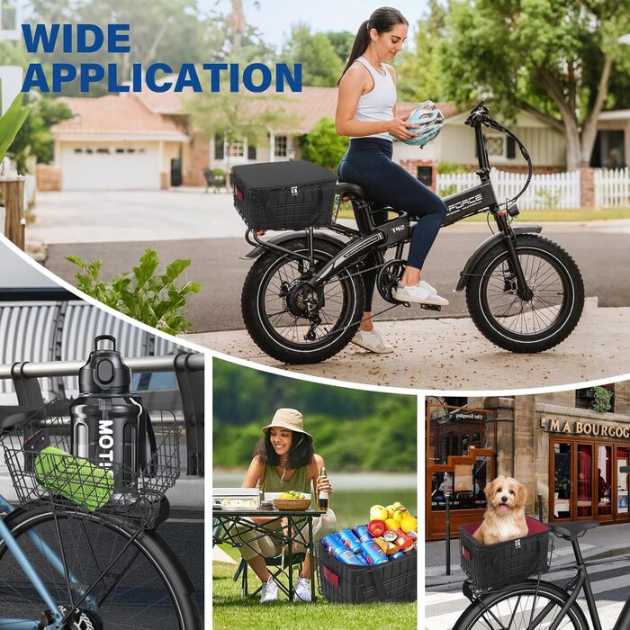 Задній велосипедний кошик, складаний, металевий з водонепроникним чохлом, для собак, домашніх тварин, E-bike, mountain bike, city bike, cruiser