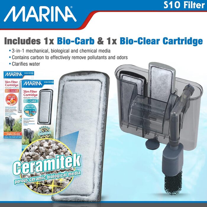 Внутрішній акваріумний фільтр Marina Slim S10 Power Filter для акваріумів до 38 л