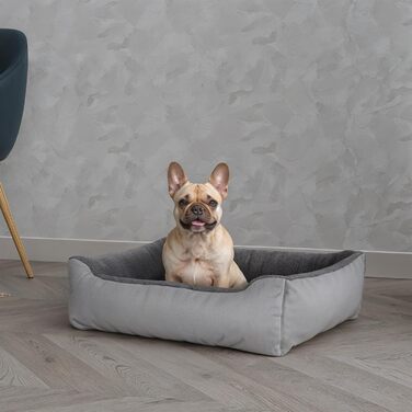 Лежанка для тварин Hundehütte Love - італійська постільна білизна, сірий, 62x50x17 см