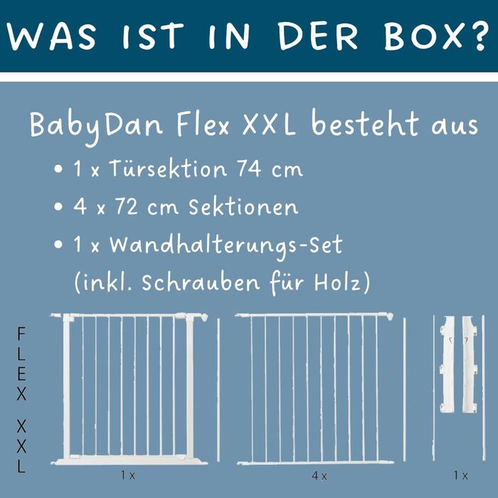 BabyDan Flex XXL, захисне ворота для каміну та сходів, 90-350 см, чорний колір, виробництво Данія