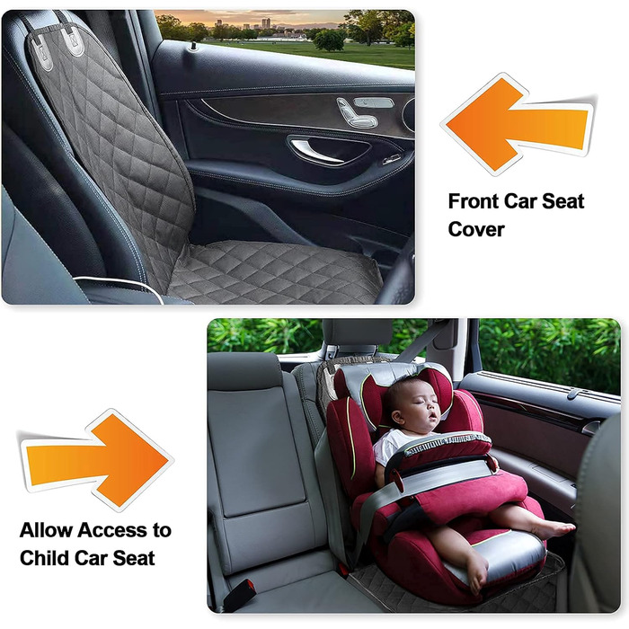 Чохол на переднє сидіння для собак, міцний, з ременем безпеки, водовідштовхуючий, з боковими клапанами, для авто, вантажівок, SUV