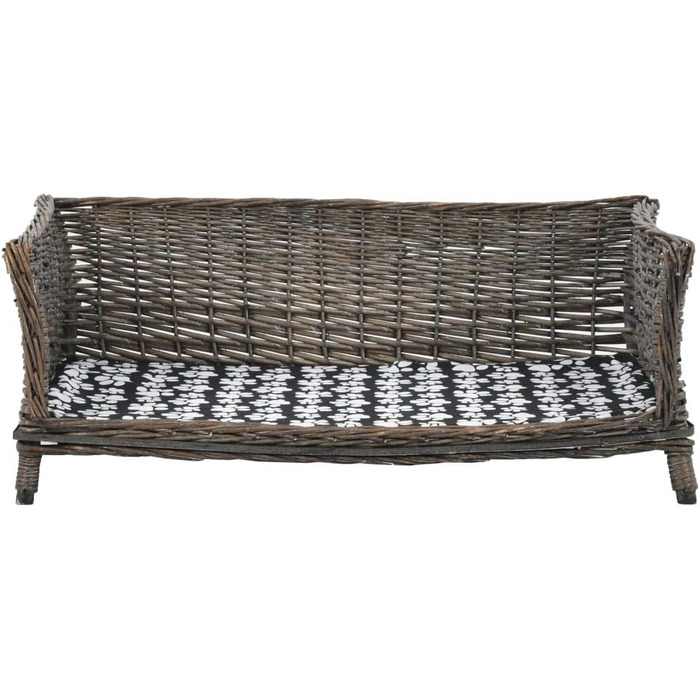 Корзина для собак Tidyard з подушкою, 90 x 54 x 35 см, для середніх та великих собак, ротанг + тканина