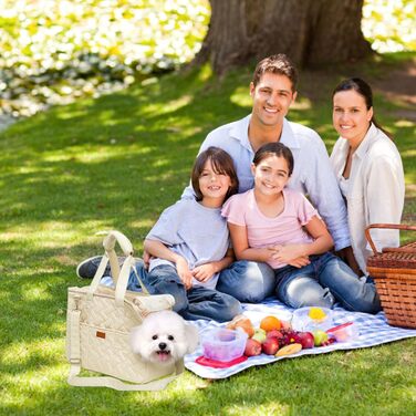 LCUHAVA Сумка-переноска для собак маленьких порід, до 5 кг, 41 x 30 x 18 см, складана, дихаюча, з ременем безпеки, для собак, кроликів, котів