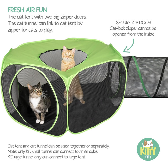 Вуличний котячий вольєр Kitty City Mega Kit з тунелем 3 м та запчастинами