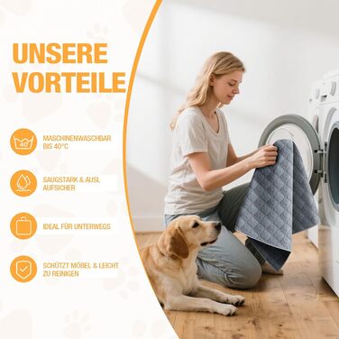 Водонепроникний килимок для собак Lekereise 157x208 см - 100% поглинання та захист від протікання, м'який, нековзний. Підходить для дивана, ліжка, авто. Легко прати. Для собак та котів (Сірий)
