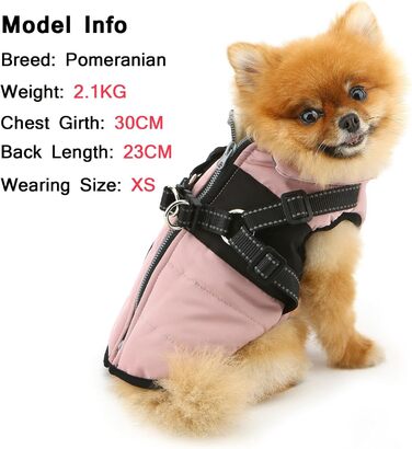 Теплий жилет для собак та котів SMALLLEE_LUCKY_STORE, флісова підкладка, спортивний дизайн, з поворотним кільцем, для чихуахуа, йоркширського тер'єра, рожевий xs