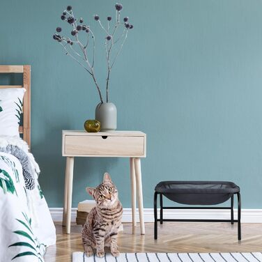 Крісло-гамак для котів Relaxdays, сіре/чорне, з підставкою, 27x45x45 см