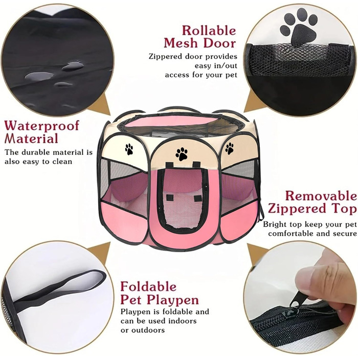 Клітка-вигул для цуценят та котів, сіра, SAC2409035