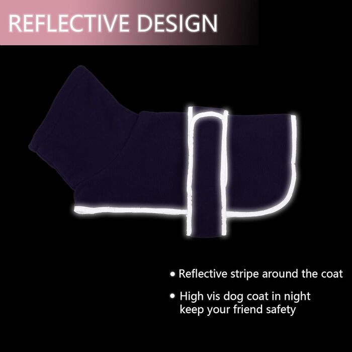 MOREZI Зимова куртка для собак, утеплена флісовою підкладкою, з регульованими застібками-липучками та відкидним коміром. Підходить для такс та собак середніх та малих порід. Розмір S (довжина спини: 36-38 см), колір: фіолетовий