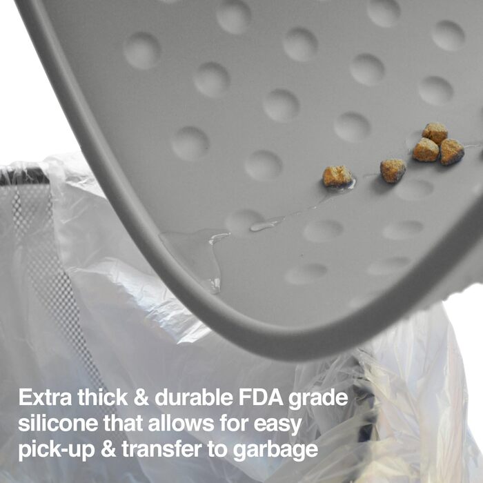 Килимок для собак PetFusion Toughgrip, розмір L, 27 x 17 см, сірий, водонепроникний, міцний силікон