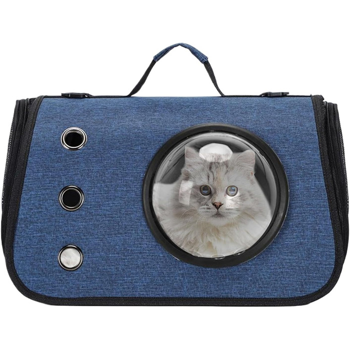 Транспортна сумка для кота/собаки: переноска, дорожній аксесуар, складана сумка для маленьких та середніх тварин (блакитна)