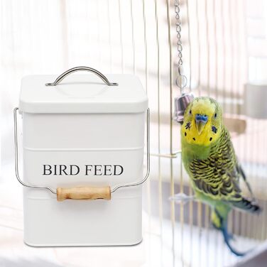 Контейнер для пташиного корму Geyecete, 2.5 кг, білий