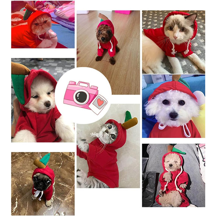 Худі для собак XIAOYU: теплий одяг для цуценят на осінь/зиму. Комбінезон з капюшоном, принт 