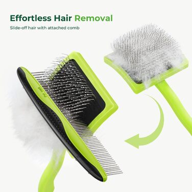 Пек'ют Лiкер Бюртє Профi: щiтка для вигiнню пiдшерстку собак, розплутування, довгi голки, для пуделів, теддiв, кокапу, довгошерстих порiд (25 мм, L, 15 мм, з клейкими кульками)