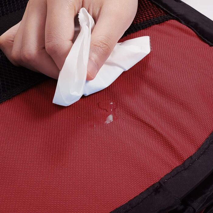 Килимок для собак та котів, портативний, складаний, 31 x 23 см, бежевий та червоний