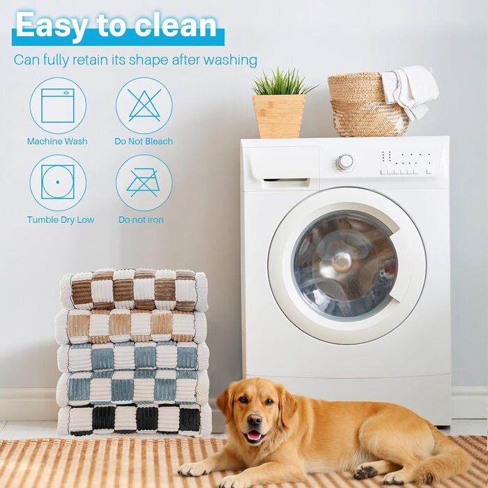 Незнімний чохол на автокрісло для собак, ворсиста килимок для тварин на заднє сидіння, водонепроникний та стійкий до подряпин килимок для подорожей, м'який захист для автомобілів, вантажівок та позашляховиків (63 x 138 см), в клітинку чорний (60*130 см)