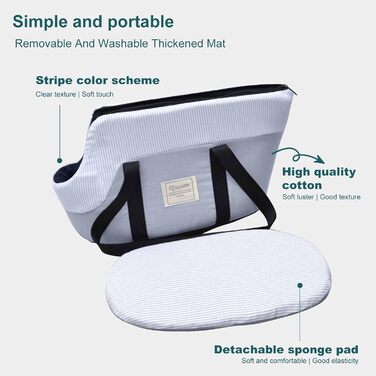 PETCUTE Сумка-переноска для собак, сіра, до 10 кг, з ременем безпеки та знімним підкладом