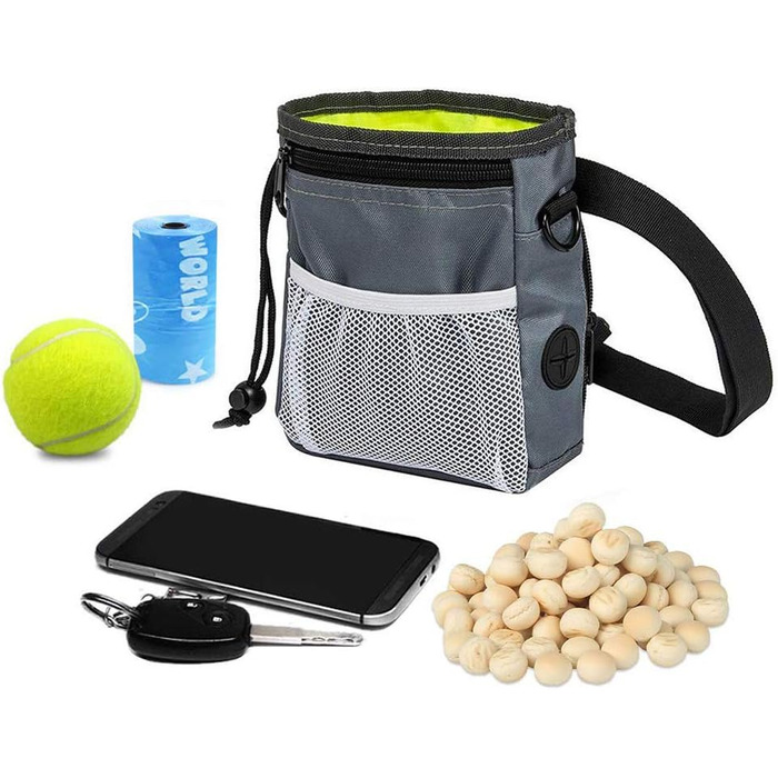 Сумка для ласощів для собак Hanwell з дозатором для прибирального інвентарю, водонепроникна, сіра