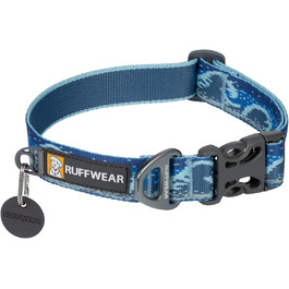Нашийник для собак RUFFWEAR Crag, середній, з алюмінієвим кільцем V-Ring, регульований, 36-51 см, колір Midnight Wave