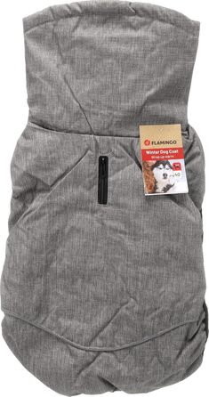 Зимовий одяг для собак Flamingo – Іглу, сірий, розмір S (40 см) – ізотермічна підкладка, світловідбиваючі смуги, водовідштовхувальний, клямки, отвір для шлейки – сірий