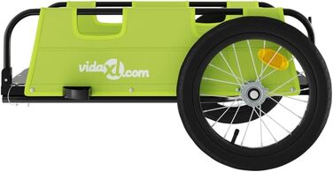 Причіп для велосипеда, причіп для собак, зелений, з оксфордської тканини та металу. Транспортний візок для покупок, компактна упаковка, проста збірка