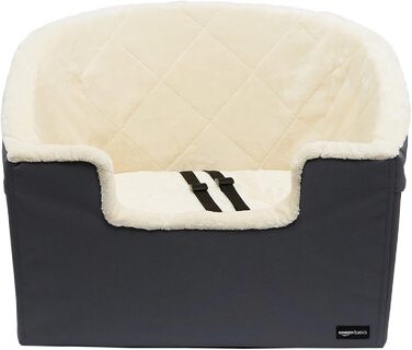 Підвищений автокрісло для тварин Amazon Basics, великий, сірий, 45.7 x 55.8 x 40.6 см