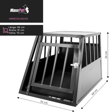 Кіяж для собак MaxxPet - переноска для собак у багажник авто, алюмінієвий вольєр XXL для великих собак (54x69x50 см)