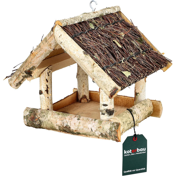 Коттарбау® годівниця для птахів з натурального дерева, балконна годівниця для птахів, годівниця для диких птахів