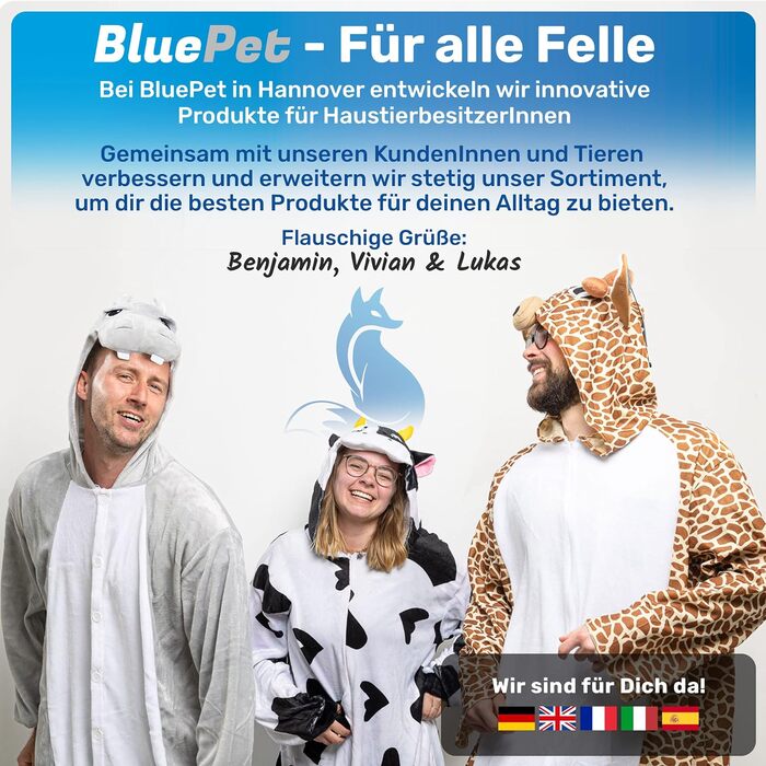 BluePet ZupfZeug Pro професійна щітка для довгошерстих собак і котів, синя, подвійна, для видалення підшерстя, ковтунів і вузлів