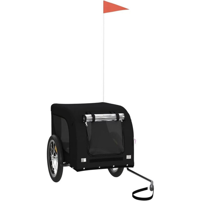 Причіп для велосипеда, переноска для собак, чорний, Oxford-тканина та метал, 94003