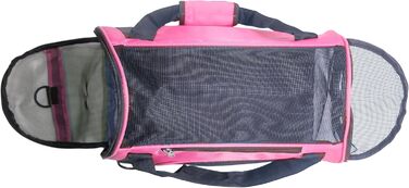 Транспортна сумка для тварин Tecageaon, схвалена авіакомпаніями, для котів середнього та малого розміру, кошенят, цуценят, собак/котів, рожева, розмір M