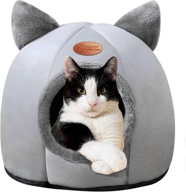 Квіткове ліжко-будиночок для котів, зелений, для маленьких та середніх котів