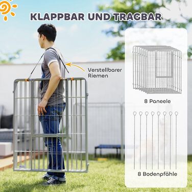 Летворешечка PawHut для собак та кошенят, 8 панелей, 80x100 см, для вулиці