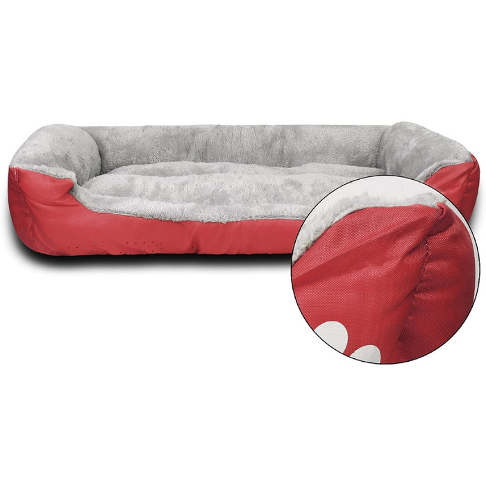 Ліжко для собак Lucky 60 см - м'яке, миється, для собак та котів (червоне)